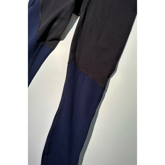 Lululemon Nulu Colour Block HR Crop 23" Womens SZ 0 Blue and Black - Picture 2 of 6